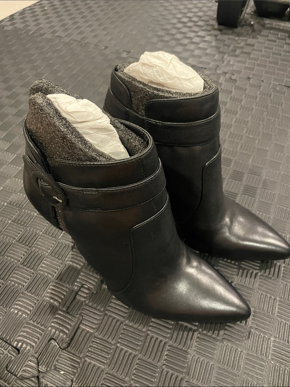 Nine West Black Pointed-Toe Ankle Boots -